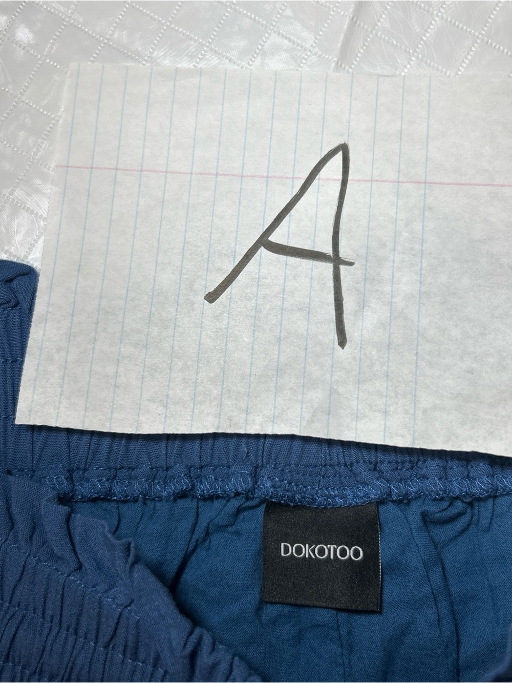 Dokotoo size L Wide Leg Smocked Waist Pants - Blue - Picture 7 of 8